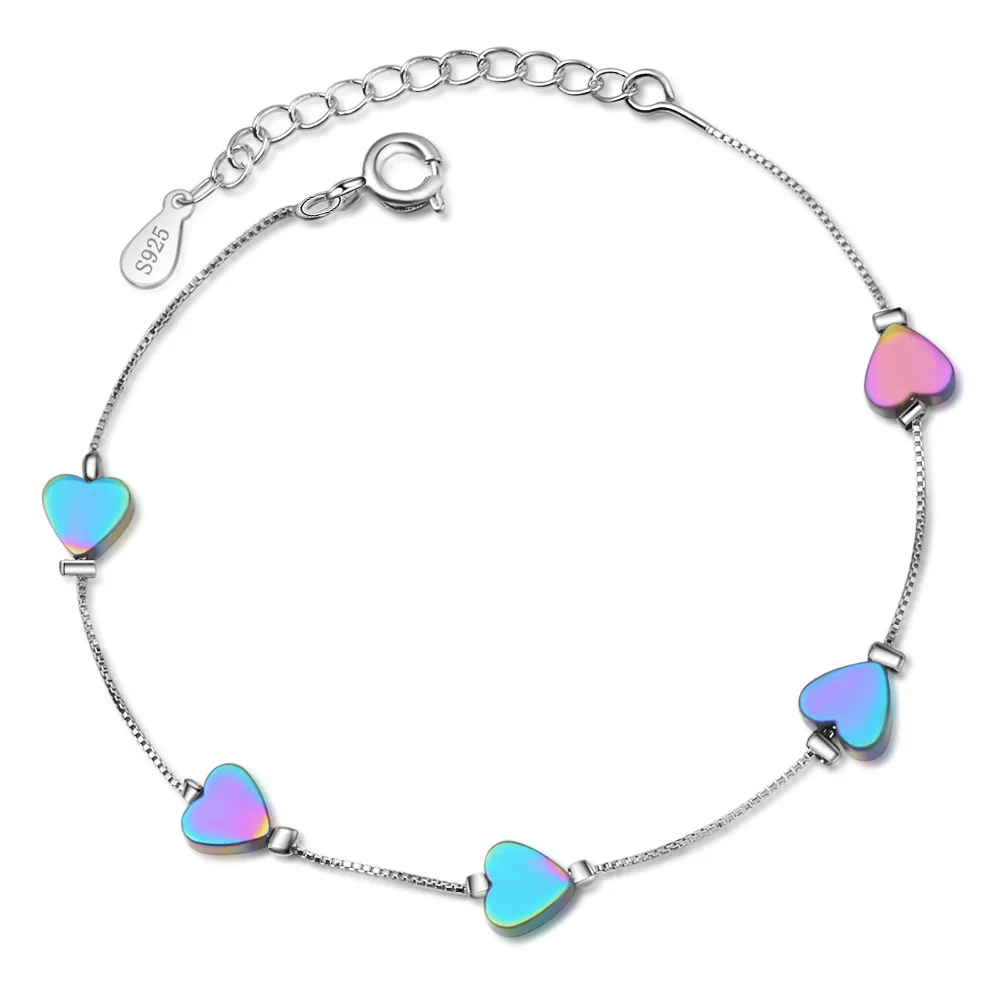 New arrivals fashion colorful love heart 925 sterling silver ladies bracelets for women no fade box chains drop shipping cheap
New arrivals fashion colorful love heart 925 sterling silver ladies bracelets for women no fade box chains drop shipping cheap