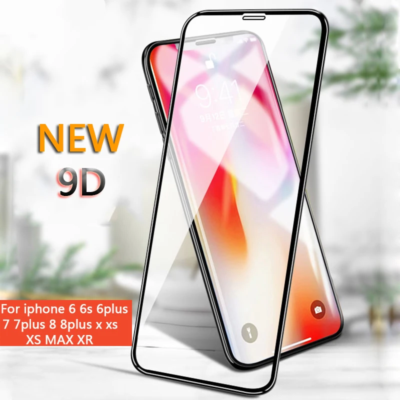 9D передовое Защитное стекло для iphone 7 7plus 8 plus защита экрана xs MAX закаленное на XR