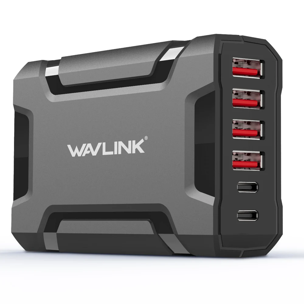 Wavlink 60 W/12A 6 Порты и разъёмы USB 3 0 быстро Зарядное устройство Центральная станция