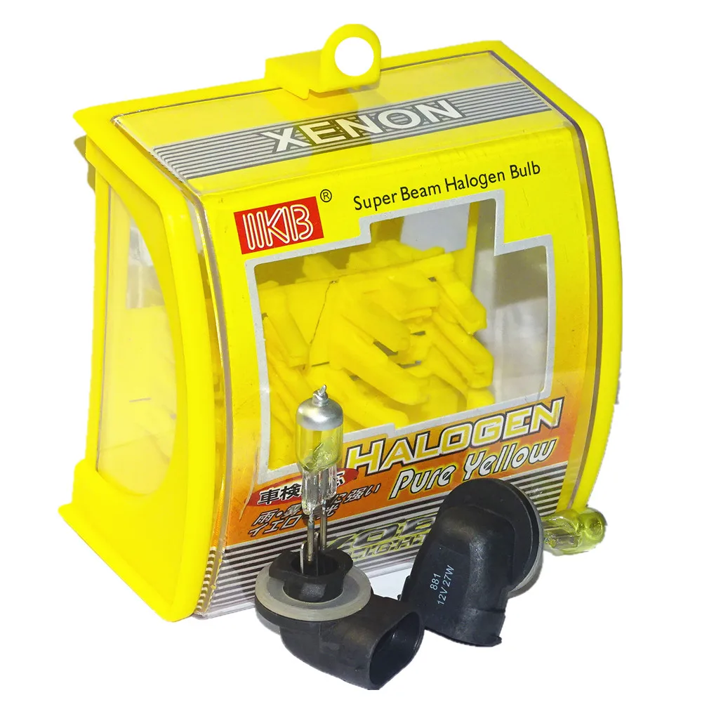 2Pcs 12V 100W H27 881 Halogen Bulb Yellow 3000K Quartz Glass Car HeadLight Auto Light XENON Fog Lamp + Retail packaging box
2Pcs 12V 100W H27 881 Halogen Bulb Yellow 3000K Quartz Glass Car HeadLight Auto Light XENON Fog Lamp + Retail packaging box