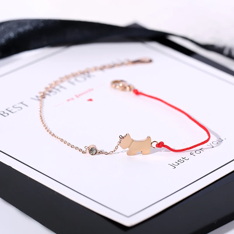 YUN RUO New Arrival Fashion Lucky Dog Red Line Bracelet Woman Gift Rose Gold Color Fashion Stainless Steel Jewelry Never Fade
YUN RUO New Arrival Fashion Lucky Dog Red Line Bracelet Woman Gift Rose Gold Color Fashion Stainless Steel Jewelry Never Fade