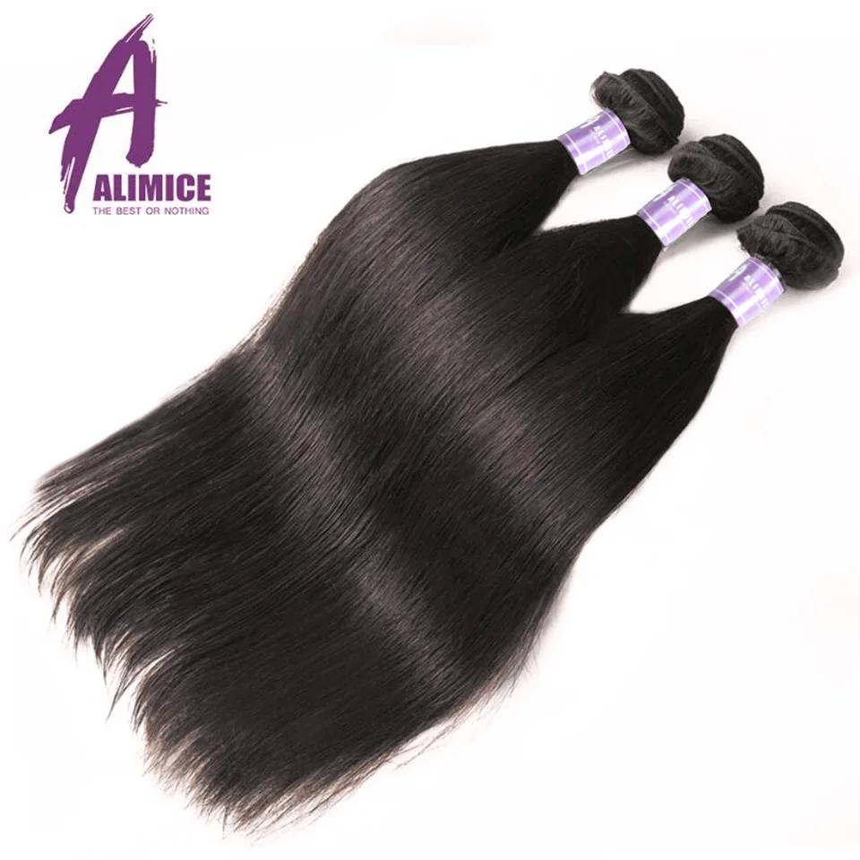 Peruvian Straight Hair Bundles Non-Remy Human Weave Machine Double Weft Alimice Extension Natural Color | Шиньоны и парики