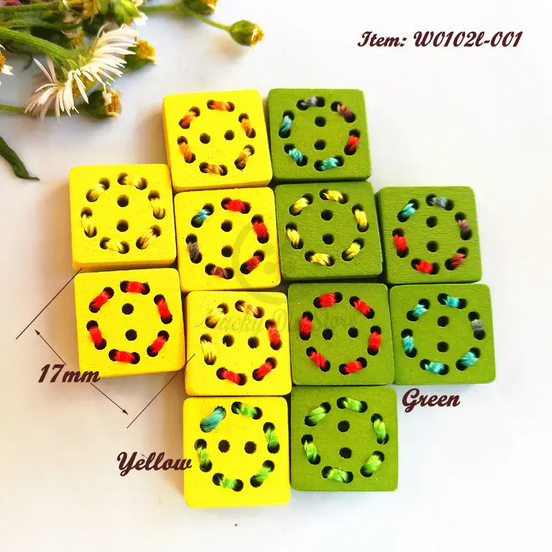 144pcs 2 holes 17mm Yellow / Green square colorful lined sewing wood buttons for decoration sewing thread buttons supplies
144pcs 2 holes 17mm Yellow / Green square colorful lined sewing wood buttons for decoration sewing thread buttons supplies