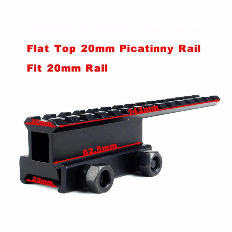 Extension Rail Mount High Riser Base Converter for 20mm Picatinny/Weaver Rail for Riflescopes Airsoft Tactical Hunting
Extension Rail Mount High Riser Base Converter for 20mm Picatinny/Weaver Rail for Riflescopes Airsoft Tactical Hunting