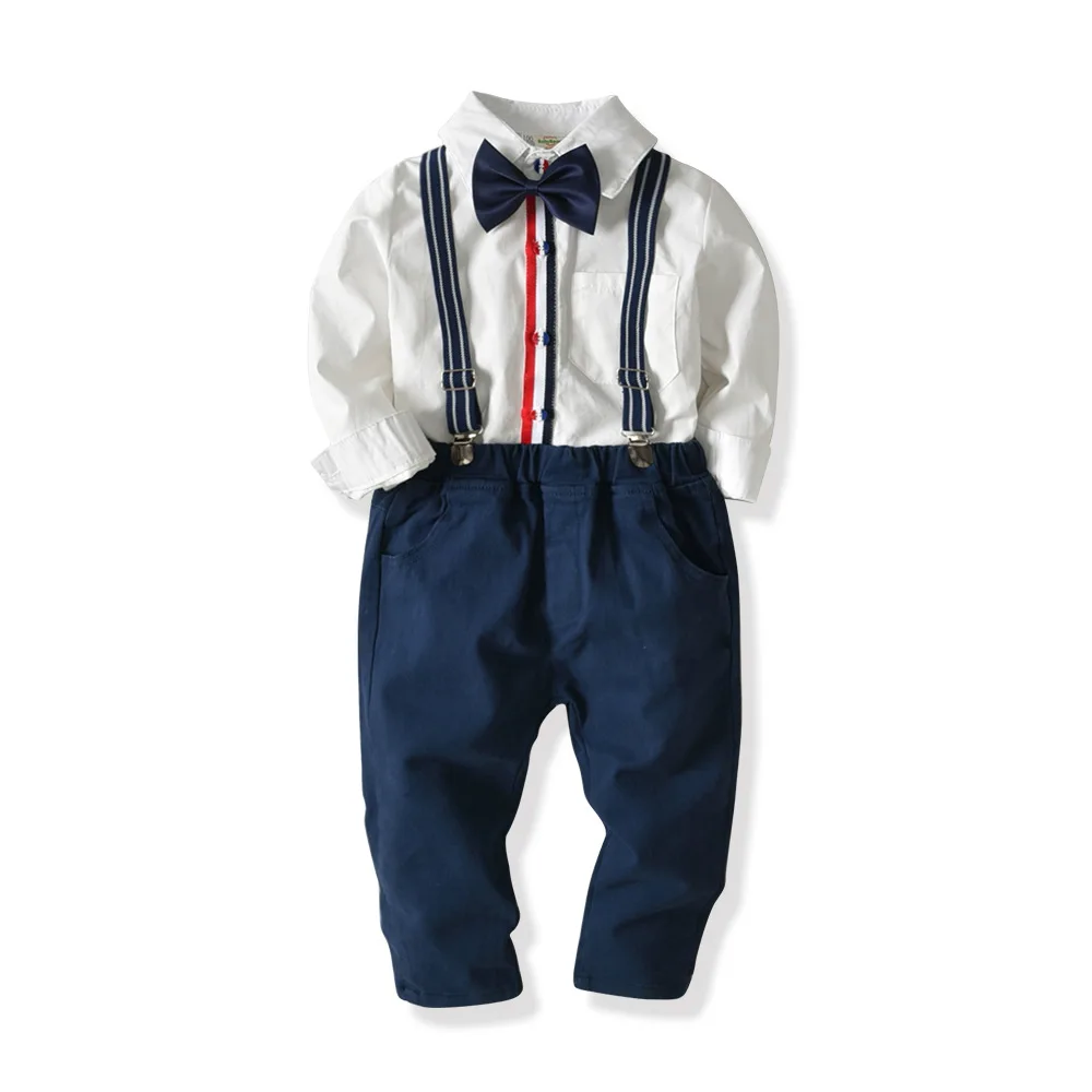 Oklady Kid Boys Cotton Strap Set Boys Long Sleeve Shirt+Bib Pants+Tie Set New Children's Gentleman Clothing Kids Cotton Clothing 
Oklady Kid Boys Cotton Strap Set Boys Long Sleeve Shirt+Bib Pants+Tie Set New Children's Gentleman Clothing Kids Cotton Clothing