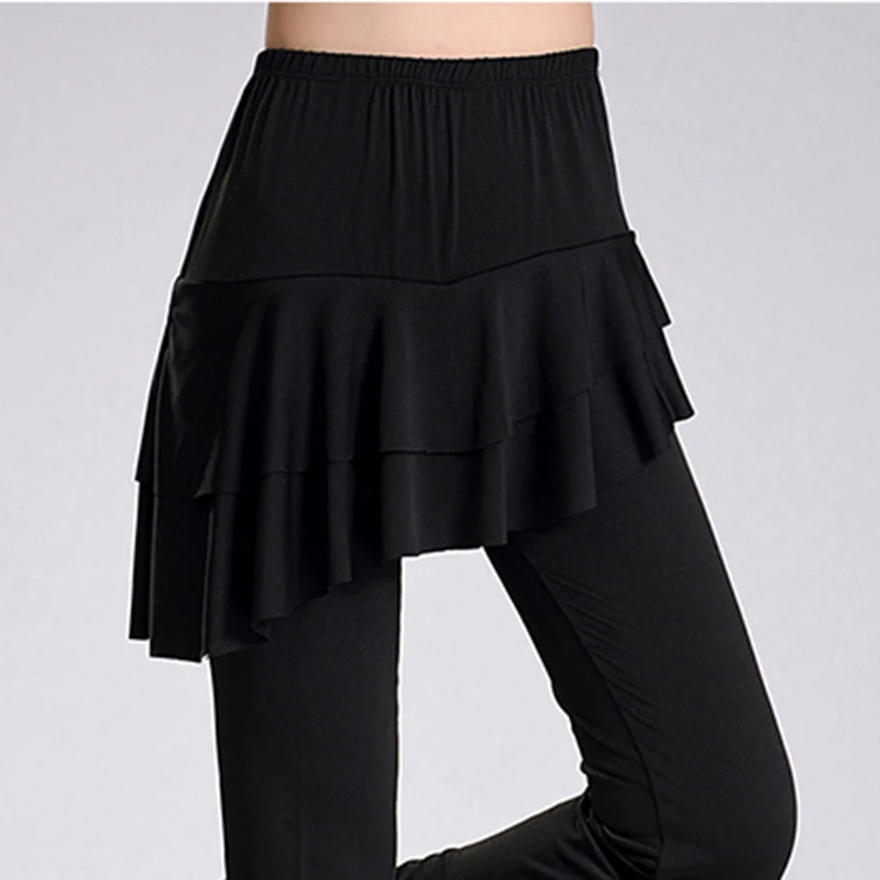 Women Latin Dance Skirt Pants L-4XL Plus Size Yoga Fitness Divided 4 Style Square Belly Clothing | Тематическая одежда и