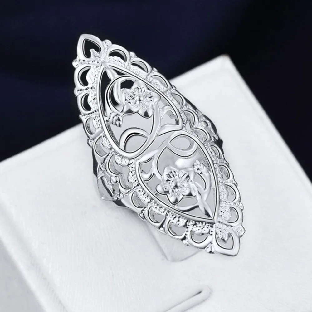 Женское золотое кольцо в стиле ретро серебряное с резным узором | Украшения и