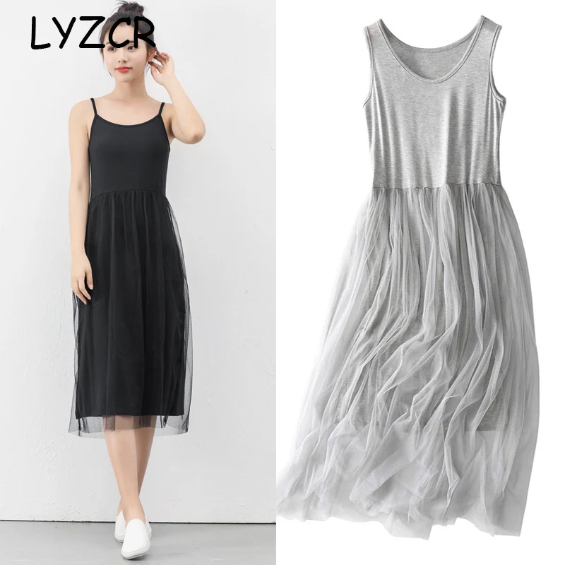 Sleeveless Tulle Dress Women Summer Vest Tank Top Dresses For Women Ladies Lace Black Dress Elegant Mid Long Dresses Large Size
Sleeveless Tulle Dress Women Summer Vest Tank Top Dresses For Women Ladies Lace Black Dress Elegant Mid Long Dresses Large Size