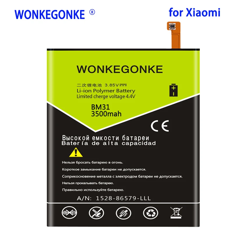 WONKEGONKE батарея 3500mah BM31 для Xiaomi Mi3 Mi 3 Мобильный телефон литий-полимерная Замена батареи для мобильного телефона Bateria
WONKEGONKE батарея 3500mah BM31 для Xiaomi Mi3 Mi 3 Мобильный телефон литий-полимерная Замена батареи для мобильного телефона Bateria