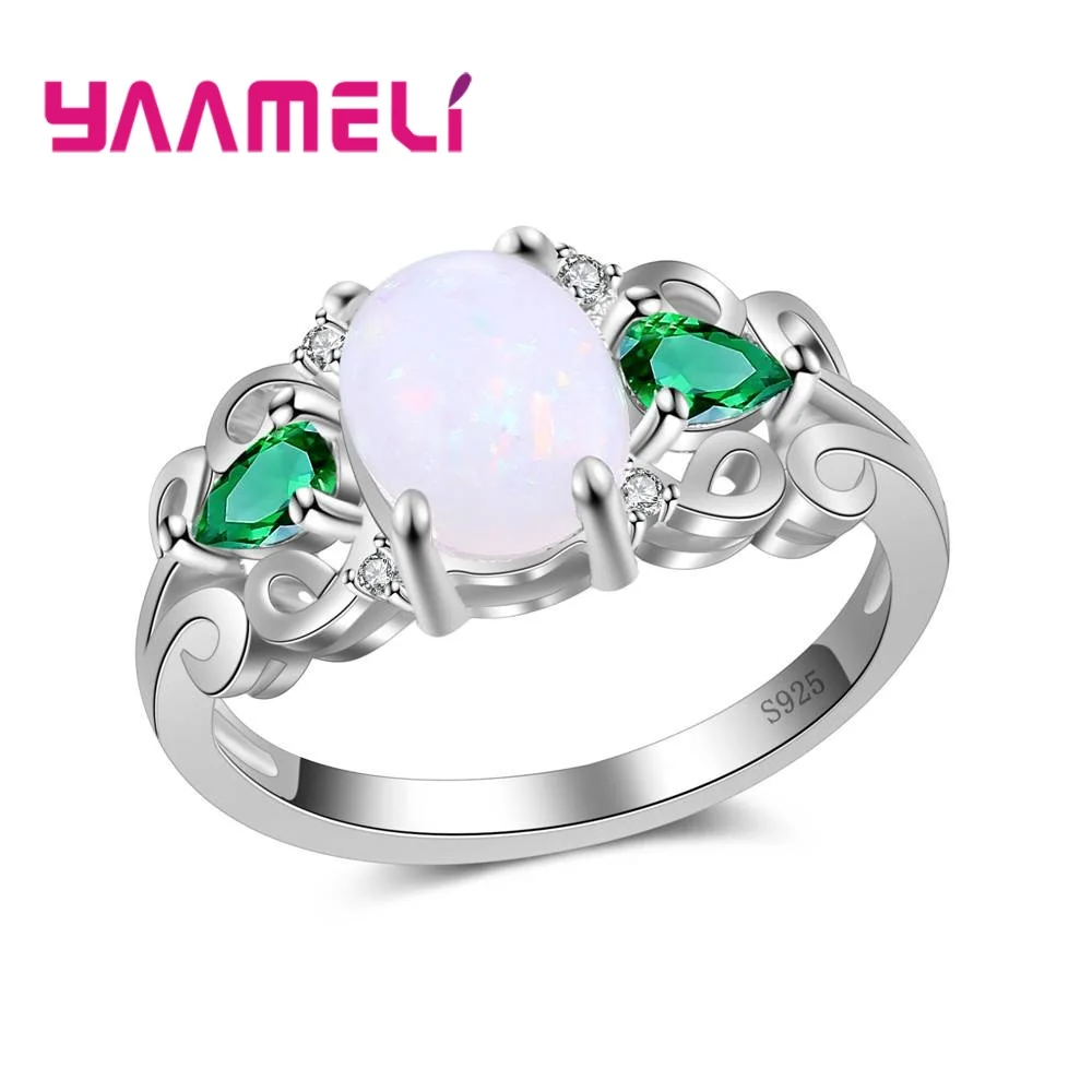 Popular 925 Sterling Silver Accessories Pretty Party Women Finger Rings Senior Ladies Jewelry With Romantic Opal Stone
Popular 925 Sterling Silver Accessories Pretty Party Women Finger Rings Senior Ladies Jewelry With Romantic Opal Stone
