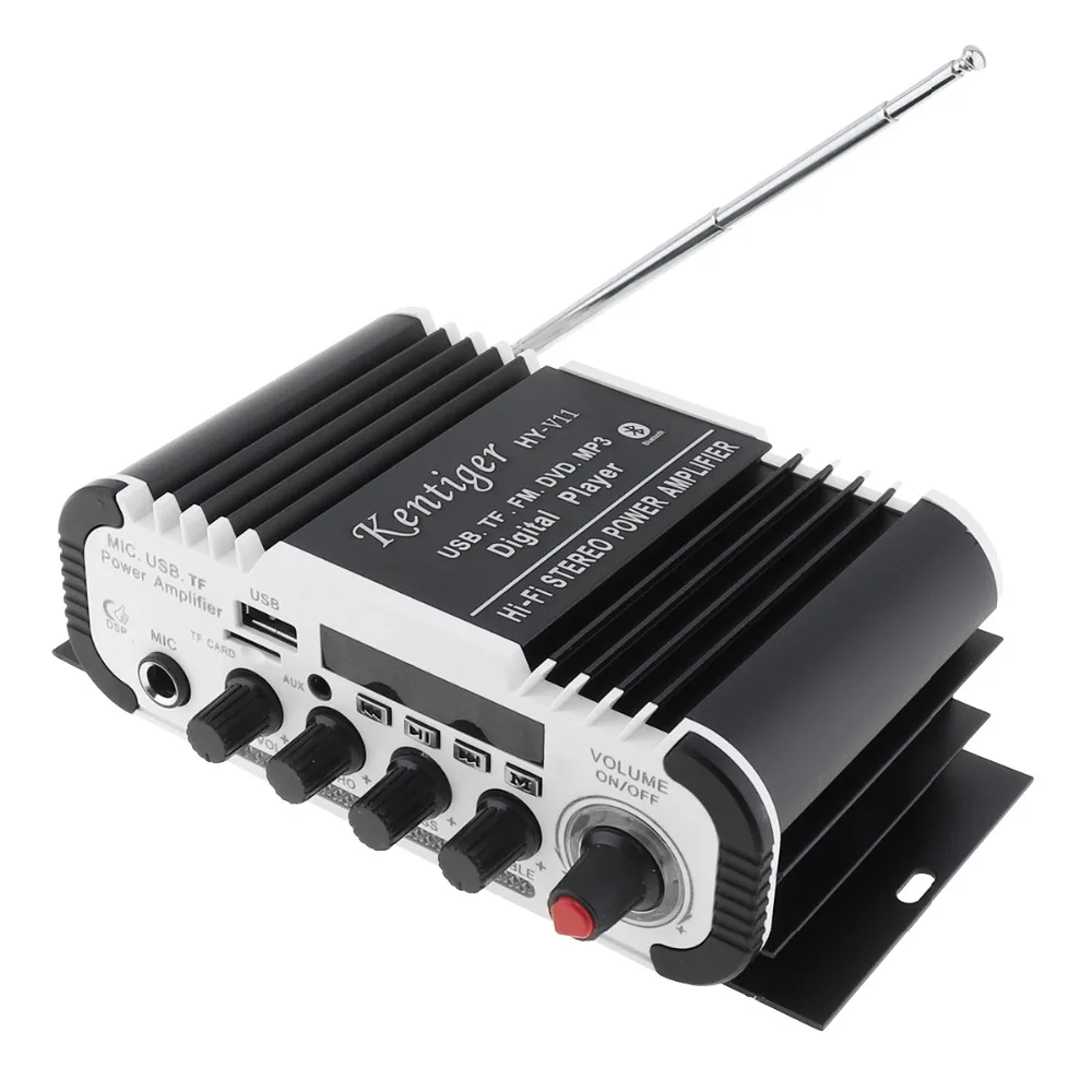 V11 2CH Hi-Fi Bluetooth-совместимый автомобильный аудио усилитель мощности FM-радио плеер Поддержка SD USB DVD MP3 для автомобиля мотоцикла дома
V11 2CH Hi-Fi Bluetooth-совместимый автомобильный аудио усилитель мощности FM-радио плеер Поддержка SD USB DVD MP3 для автомобиля мотоцикла дома