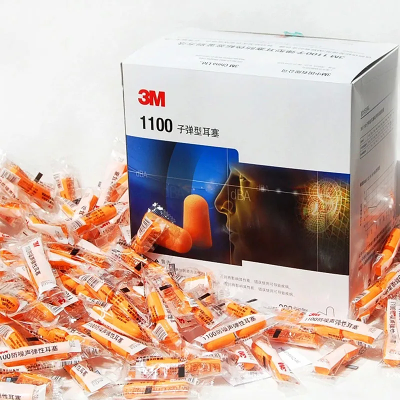 3M 1100 Bullet Type Foam Earplugs Anti-noise Abatement Sleeping Ear plug Orange GM0830
3M 1100 Bullet Type Foam Earplugs Anti-noise Abatement Sleeping Ear plug Orange GM0830