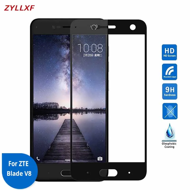 Для ZTE Blade V8 закаленное стекло 9H полное покрытие Защитная пленка для экрана на V 8