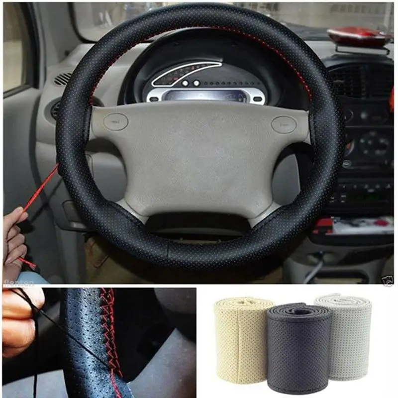 Grey Drive Truck PU Leather with Needles and Thread Fit 38cm Car Steering Wheel Cover Protector
Grey Drive Truck PU Leather with Needles and Thread Fit 38cm Car Steering Wheel Cover Protector