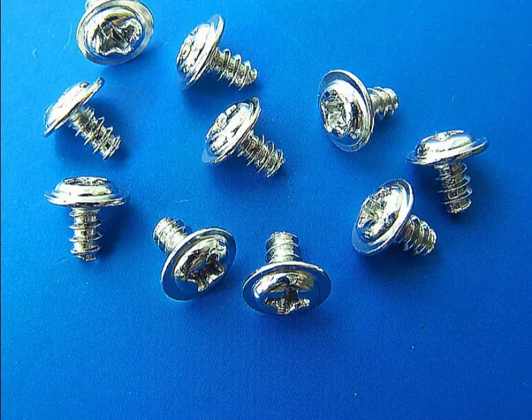 

PWB M1.7 M2 M2.3 M2.6 M3 *3 4 5 6 8mm silver or black Round head with gasket cross phillips Flat tail self-tapping screws