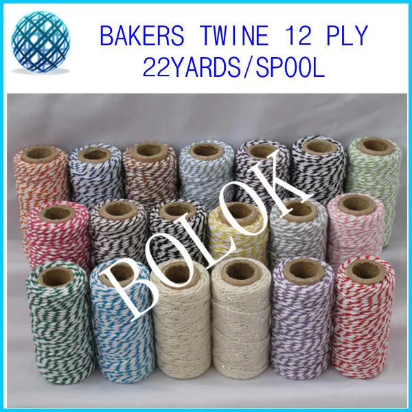 12pcs/lot (total 240meter) 20 kinds color choose cotton Bakers twine (22yards/spool)for gift packing by china post free shipping
12pcs/lot (total 240meter) 20 kinds color choose cotton Bakers twine (22yards/spool)for gift packing by china post free shipping