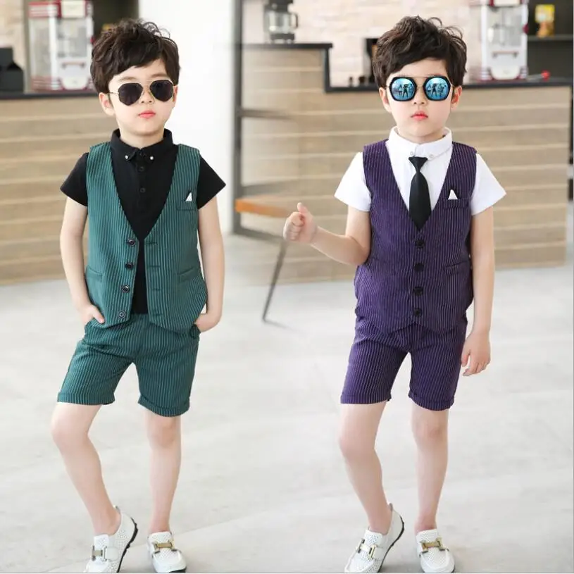 Summer Kids British Wind Boy Birthday Clothes Boy gentleman suit Children's clothing Green, purple stripe blazer pants suits
Summer Kids British Wind Boy Birthday Clothes Boy gentleman suit Children's clothing Green, purple stripe blazer pants suits