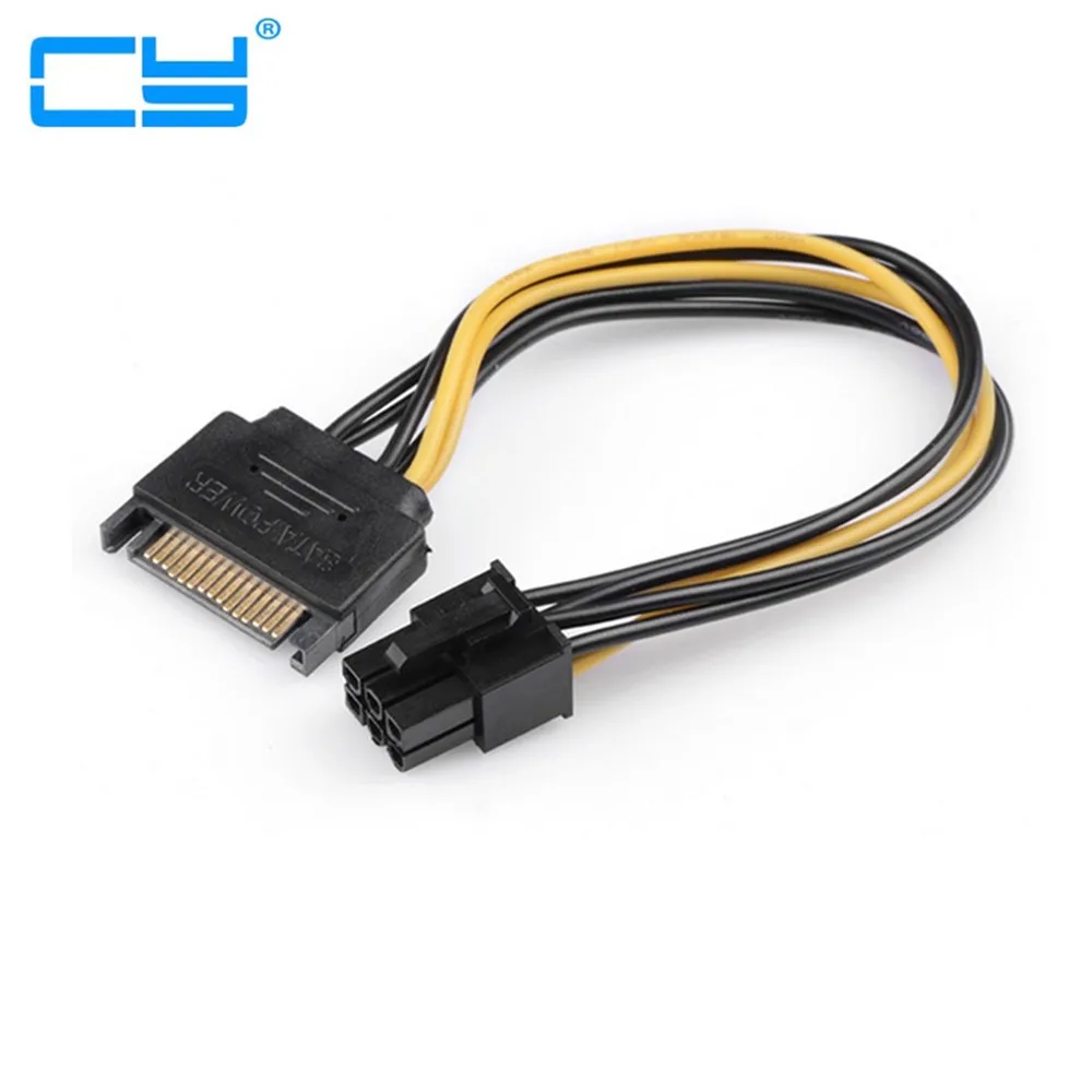 SATA 15-контактный штекер M к PCI-e pcie pci-Express pci express 6-контактная гнездовая видеокарта