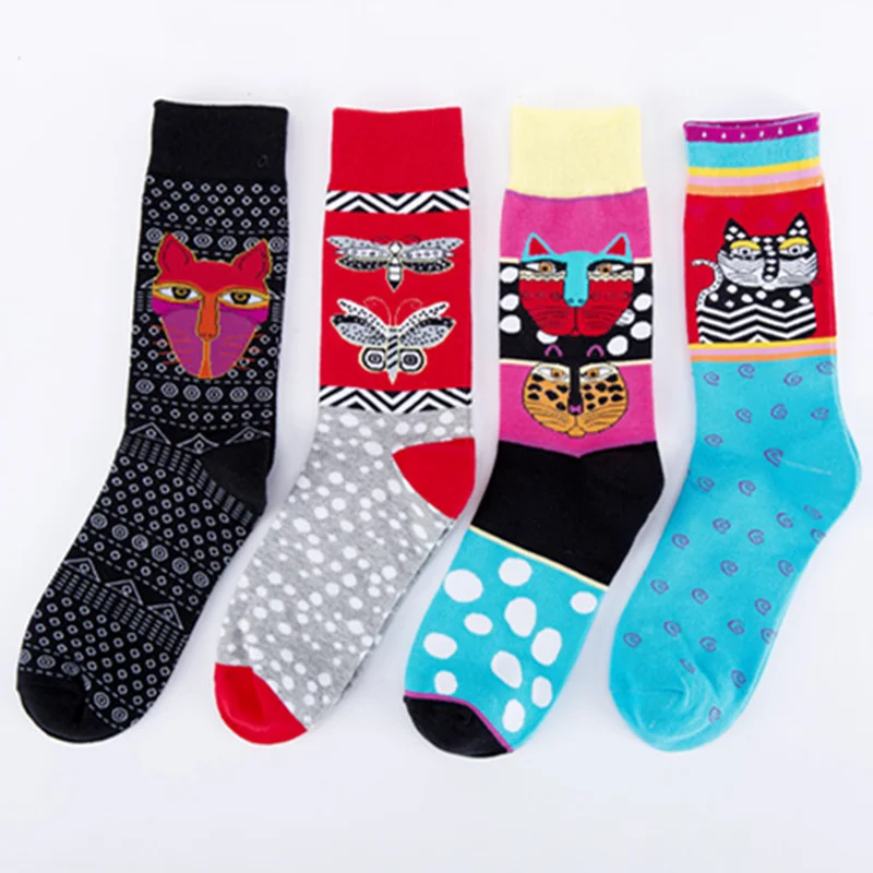 New Europe The United States Tide Brand Women Happy Socks Color Funny Couple Socks personality Cat butterfly pattern Sokken
New Europe The United States Tide Brand Women Happy Socks Color Funny Couple Socks personality Cat butterfly pattern Sokken