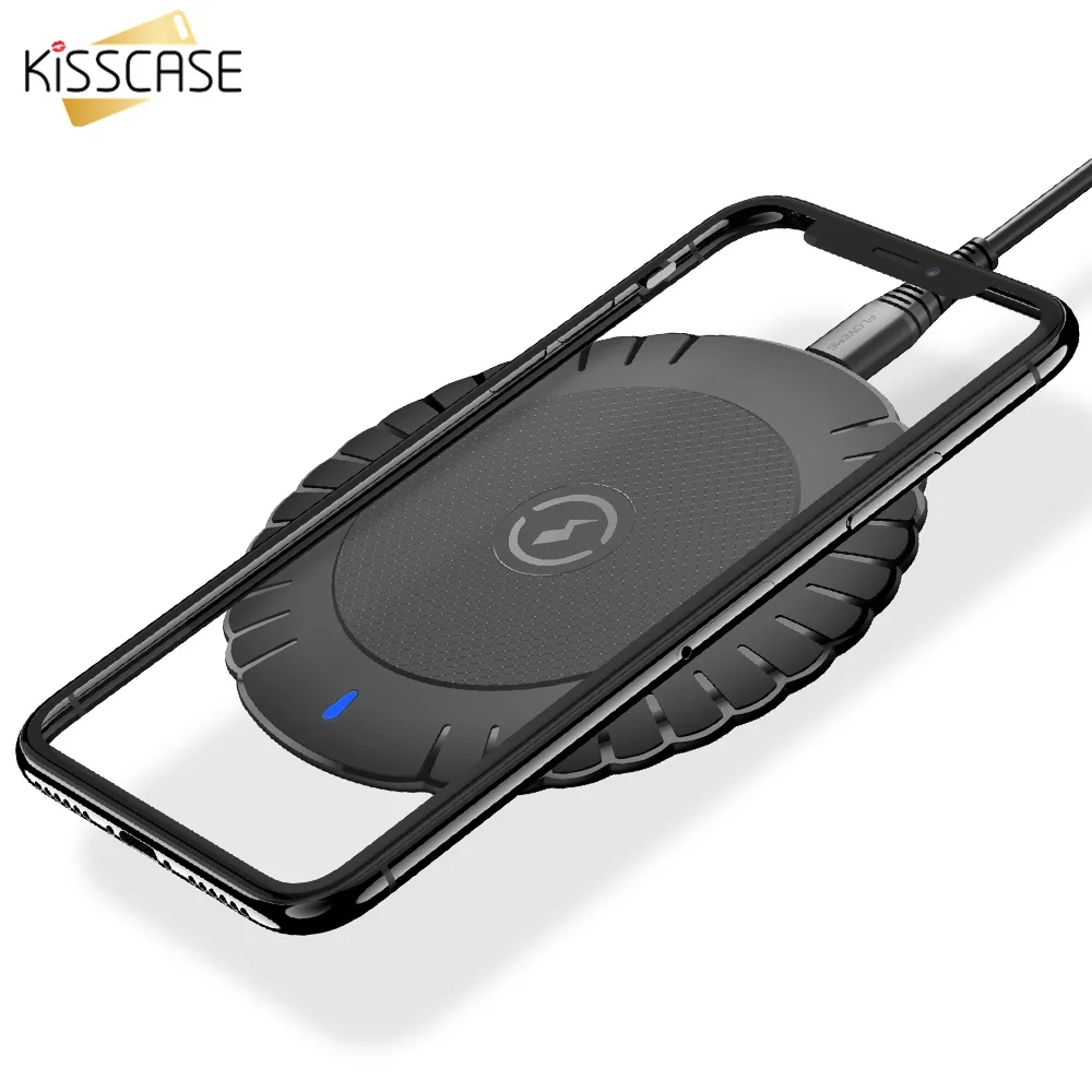KISSCASE 10 Вт Быстрое беспроводное зарядное устройство для samsung Galaxy S9 S8 Plus S7 Note 9 Edge USB Qi