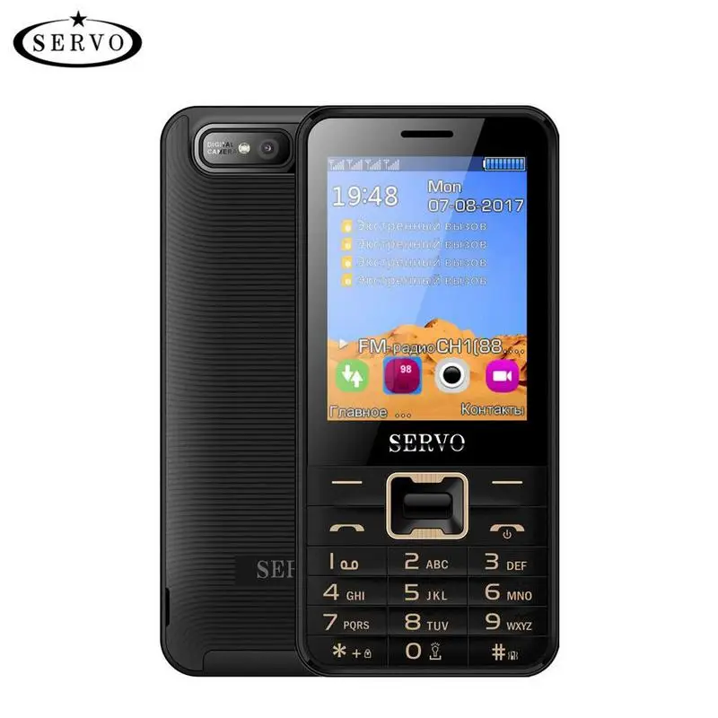 Quad Sim сотовый телефон SERVO V8100 дюймов 2 8 Bluetooth фонарик Band GSM 4 карты ожидания