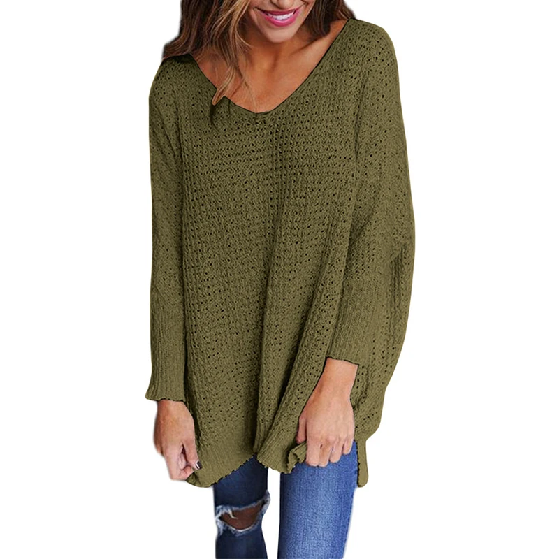 Womens V Neck Knitted Loose Sweater Ladies Casual Party Pullover Jumper Tops New
Womens V Neck Knitted Loose Sweater Ladies Casual Party Pullover Jumper Tops New