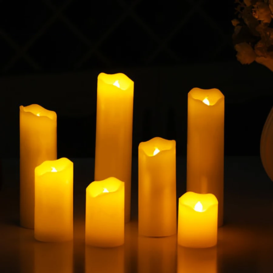 Home Decorative Led Electronics Candle Lamp Bougies Anniversaire Flameless Pillar Bar Christmas Wax Candles Decor QQZ296 | Дом и сад