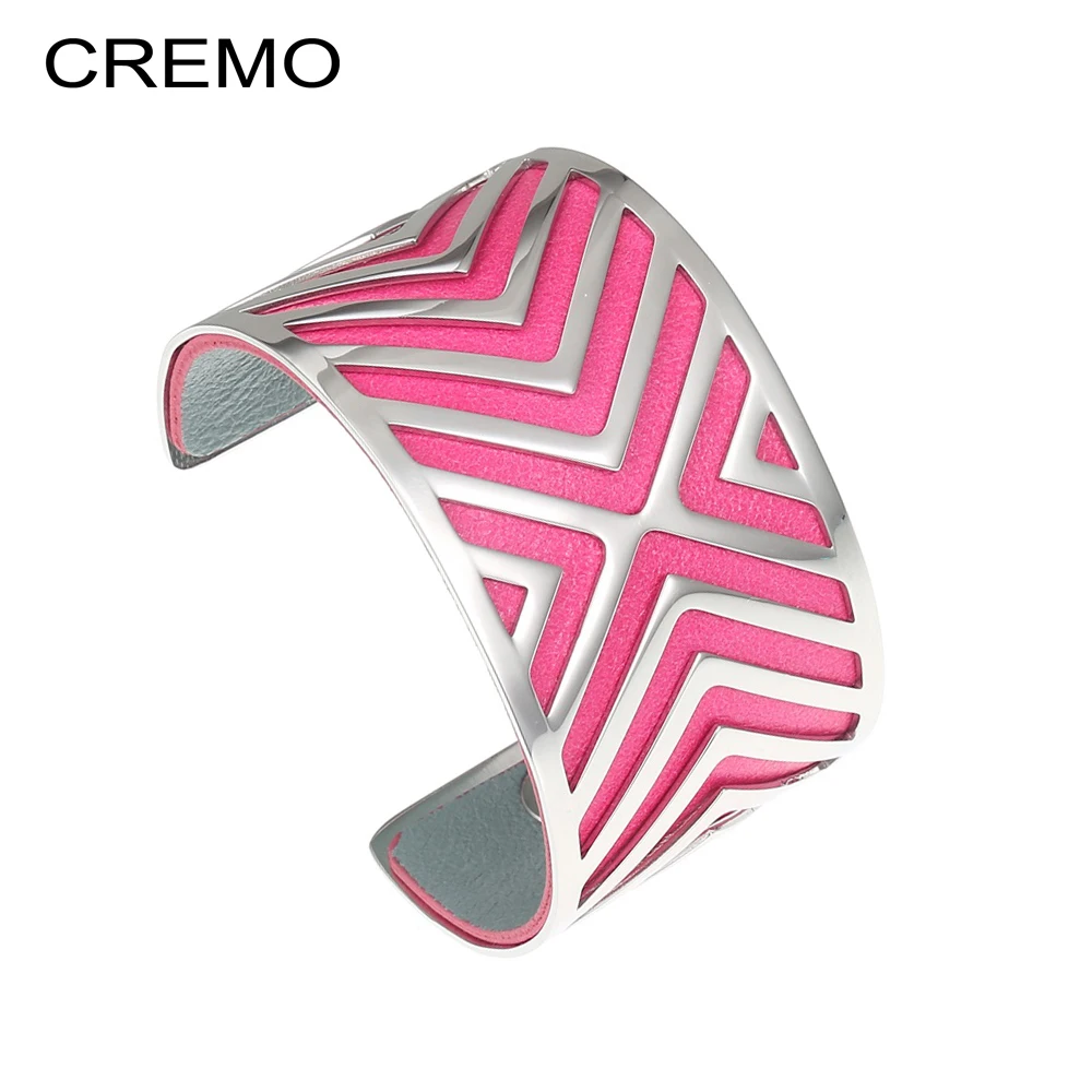 Cremo Argent Stainless Steel Cuff Leather For Women Bracelet & Bangles Reversible Interchangeable Manchtte Jewelry Jonc Femme
Cremo Argent Stainless Steel Cuff Leather For Women Bracelet & Bangles Reversible Interchangeable Manchtte Jewelry Jonc Femme
