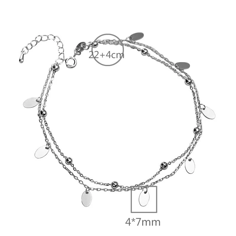 Flyleaf Simple Double Layer Sequin Bead Real Sterling Silver 925 Anklet For Women Fashion Leg Fine Jewelry Girl Anklets On Foot
Flyleaf Simple Double Layer Sequin Bead Real Sterling Silver 925 Anklet For Women Fashion Leg Fine Jewelry Girl Anklets On Foot