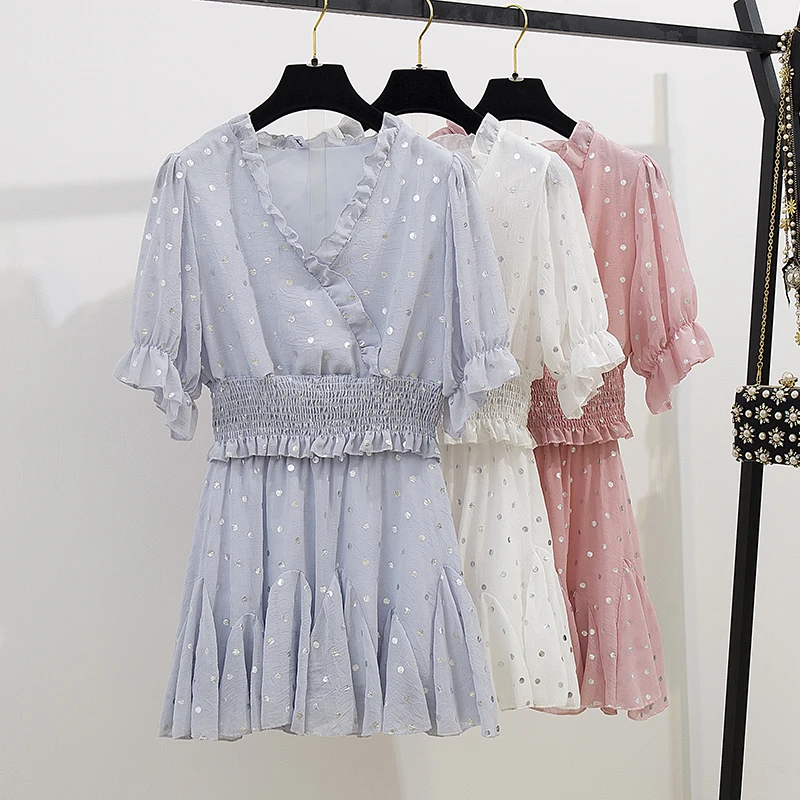 Summer outfit suits chiffon blouse two-piece clothing set women top skirt vestidos sweet girl clothes cute |