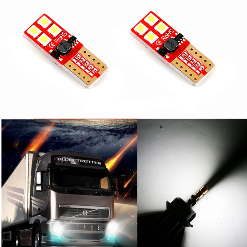 2x T10 led W5W Canbus IC драйвер 12В 24В Светодиодная лампа светильник лампы 3030 SMD авто
