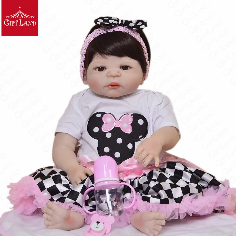 23inch Reborn Baby Doll Bebe Full Silicone Victoria Bonecas Handmade Bed Time Playmate Newborn Princess Fashion Gifts | Игрушки и хобби