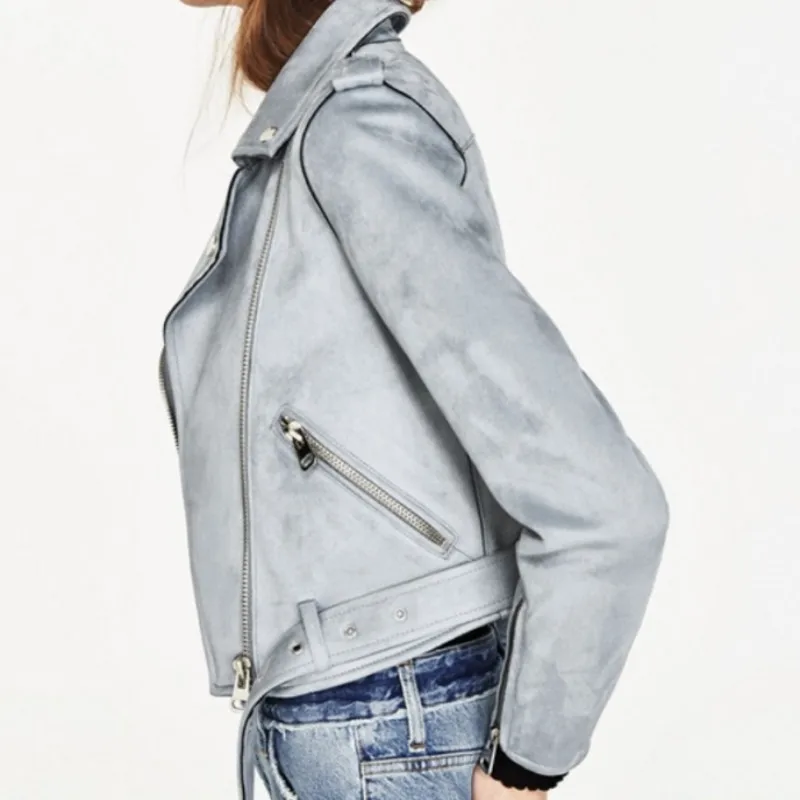 Gray Fashion Womens Punk Pu Leather Short Jacket Female Chaqueta Mujer Cuero Biker Coat Belted Free Ship Slim Fit Costume Suede
Gray Fashion Womens Punk Pu Leather Short Jacket Female Chaqueta Mujer Cuero Biker Coat Belted Free Ship Slim Fit Costume Suede