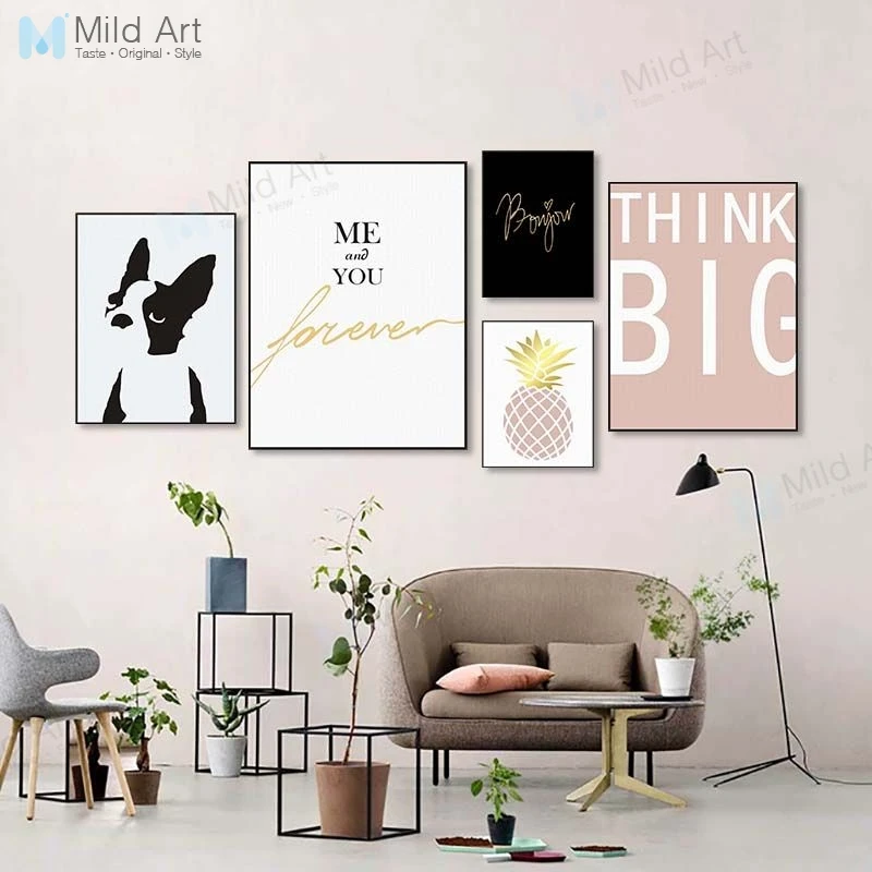 Abstract Dog Pink Gold Pineapple Inspire Quotes Poster Print Nordic Living Room Wall Art PicturesHome Decor Canvas Painting Gift
Abstract Dog Pink Gold Pineapple Inspire Quotes Poster Print Nordic Living Room Wall Art PicturesHome Decor Canvas Painting Gift
