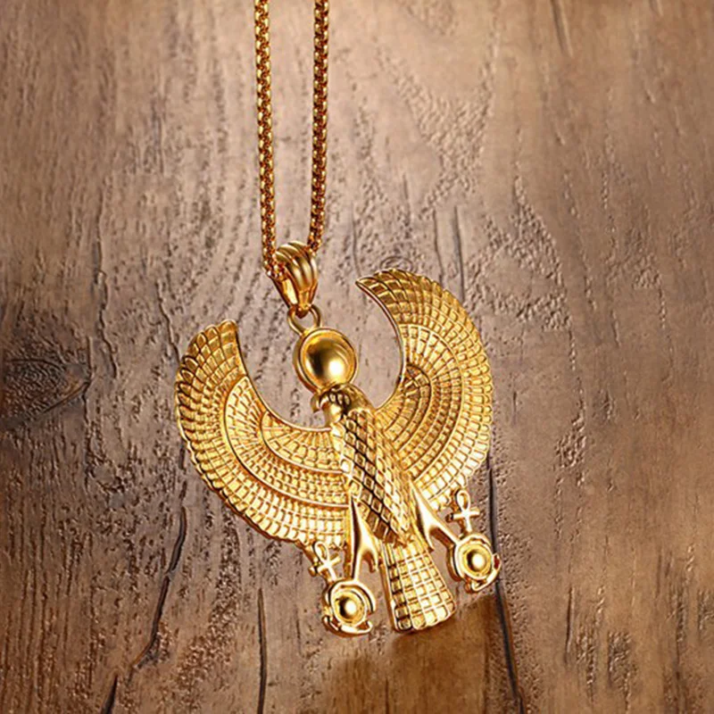 Ancient Egyptian Patron Saint Gold Color Solar God Horus Talisman Pendant Necklace Hawk Eagle Necklaces for Male Men Jewelry
Ancient Egyptian Patron Saint Gold Color Solar God Horus Talisman Pendant Necklace Hawk Eagle Necklaces for Male Men Jewelry