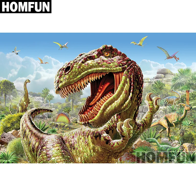 HOMFUN Full Square/Round Drill 5D DIY Diamond Painting "Tyrannosaurus rex" 3D Embroidery Cross Stitch 5D Home Decor A00773
HOMFUN Full Square/Round Drill 5D DIY Diamond Painting "Tyrannosaurus rex" 3D Embroidery Cross Stitch 5D Home Decor A00773