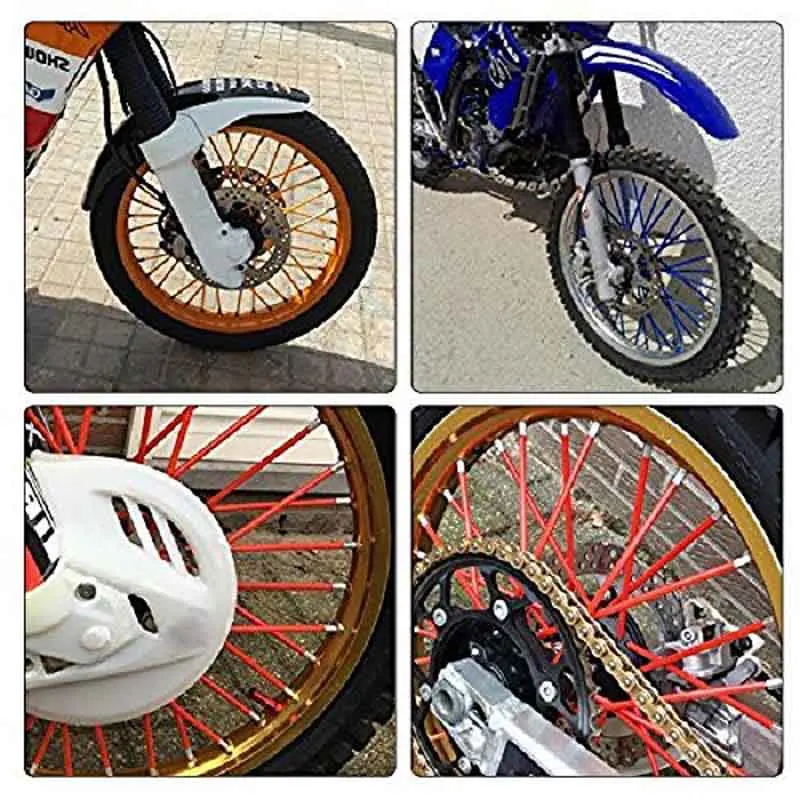 72Pcs Wheel Rim Spoke Skins Covers Wrap Decor Protector Kit For Motorcycle Motocross Dirt Bike (Black)
72Pcs Wheel Rim Spoke Skins Covers Wrap Decor Protector Kit For Motorcycle Motocross Dirt Bike (Black)