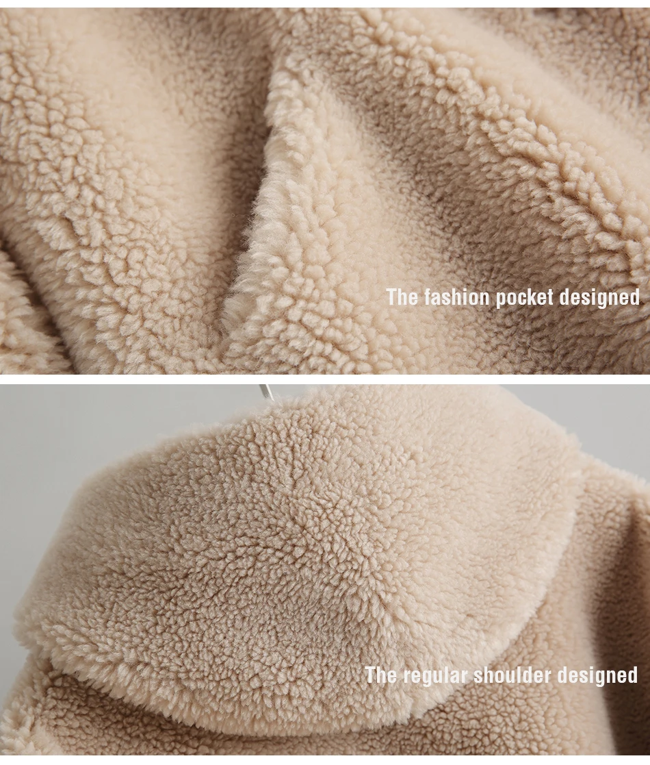 Genuine Shearling Wool Fur Coat/Jacket with Faux Suede Leather Liner Real Composite Lamb Fur Coat Women A110
Genuine Shearling Wool Fur Coat/Jacket with Faux Suede Leather Liner Real Composite Lamb Fur Coat Women A110