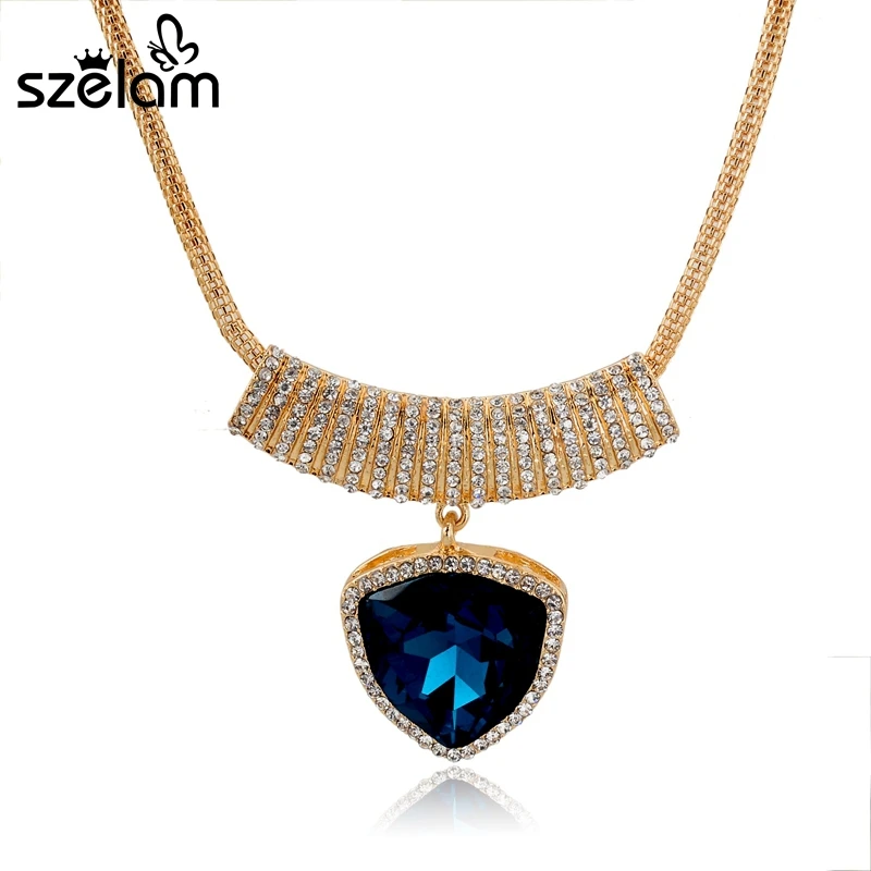 Szelam blue crystal pendants necklaces heart pendants for women gold rhinestone necklace femme SNE150841
Szelam blue crystal pendants necklaces heart pendants for women gold rhinestone necklace femme SNE150841