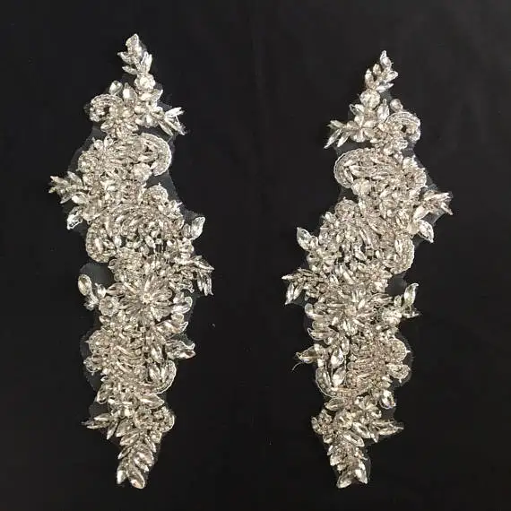 1 pair Rhinestone Bead Applique Heavy Bead Handmade Rhinestone Applique For Bridal Sash DH2#
1 pair Rhinestone Bead Applique Heavy Bead Handmade Rhinestone Applique For Bridal Sash DH2#