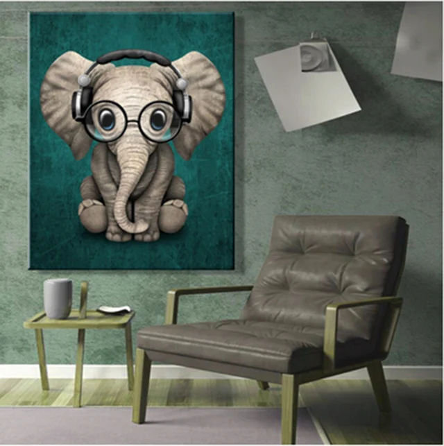 Рисуй по номеру Wall art живописи номерам слон реализма ручной работы забавные