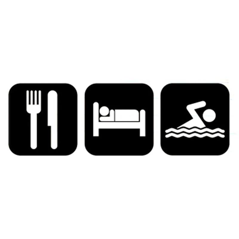 16.3CM*5.3CM Interesting Eat Sleep Swim Vinyl Decal Car Sticker Black/Silver Silhouette Decor S9-0689
16.3CM*5.3CM Interesting Eat Sleep Swim Vinyl Decal Car Sticker Black/Silver Silhouette Decor S9-0689