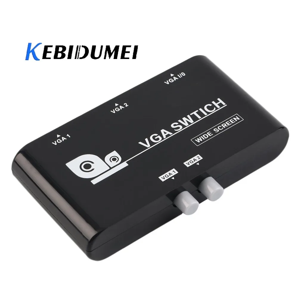

Kebidumei Mini 2 порта VGA Селекторный блок VGA/SVGA ручной переключатель 2 в 1 для ЖК-ПК ноутбука компьютера