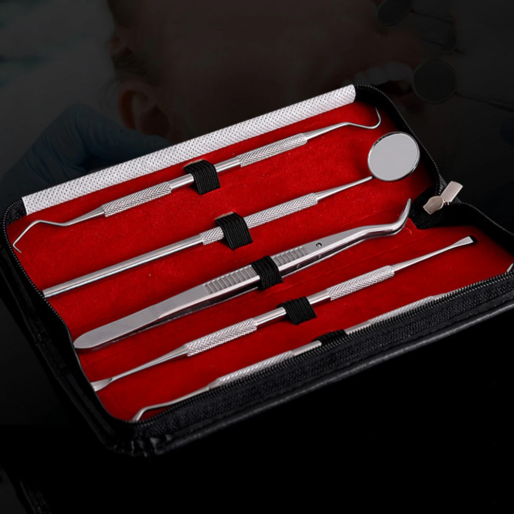 5pcs/6pcs Set Dental Tool Sets Mirror Stainless Steel Clean Mouth Probe Tooth Care Kit Instrument Tweezer Hoe Sickle Scaler
5pcs/6pcs Set Dental Tool Sets Mirror Stainless Steel Clean Mouth Probe Tooth Care Kit Instrument Tweezer Hoe Sickle Scaler