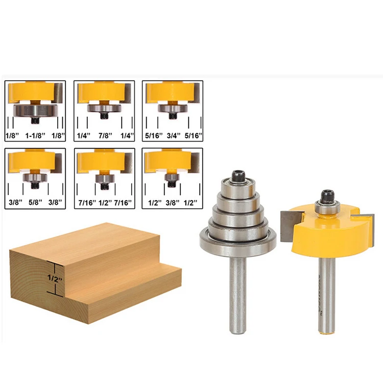 Free shipping Solid Hardened Steel Body Rabbet Router Bit with adjustable 6 Bearings Set 1/4-Inch Shank Wood Cutter
Free shipping Solid Hardened Steel Body Rabbet Router Bit with adjustable 6 Bearings Set 1/4-Inch Shank Wood Cutter