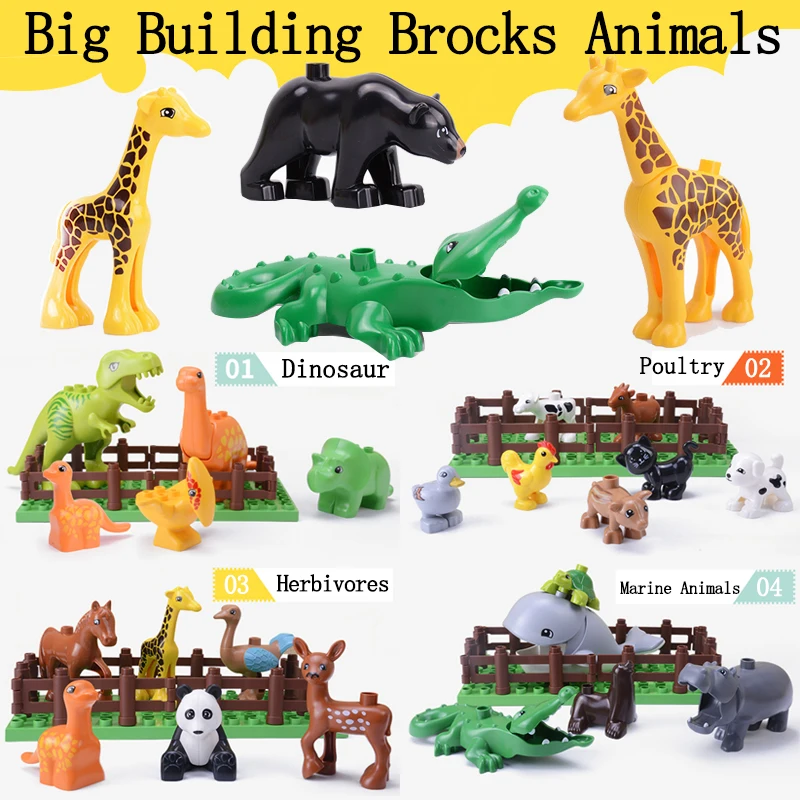 Big Building Blocks Animals Series Model Figures Toys For Kids Children Toys Gift Educational Compatible With Leogoed Duploed
Big Building Blocks Animals Series Model Figures Toys For Kids Children Toys Gift Educational Compatible With Leogoed Duploed