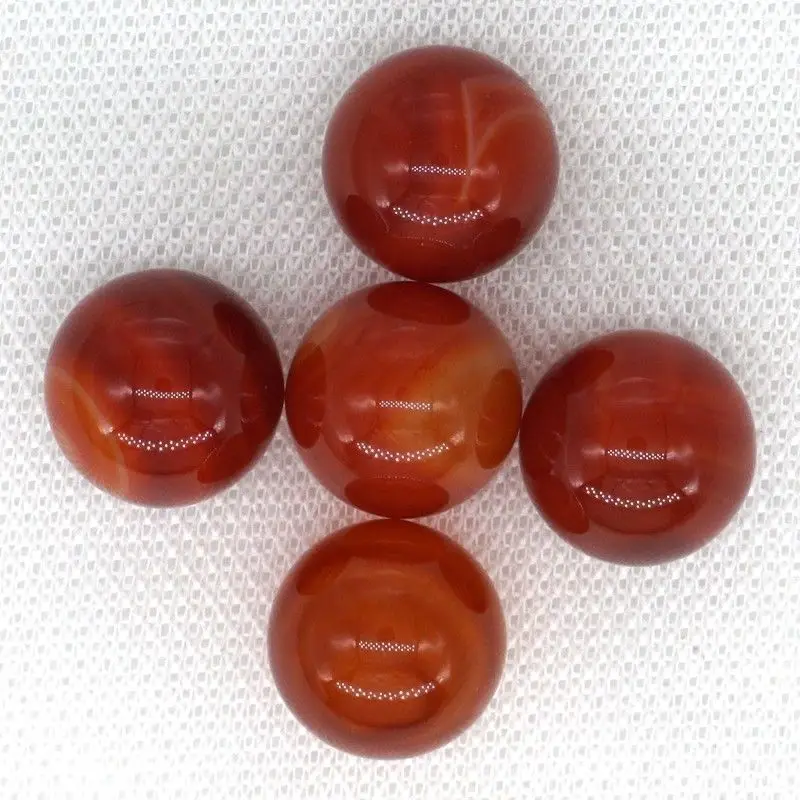 

5PC (20MM) Natural Carnelian Red Agate Gem Crystal Reiki Healing Sphere Ball