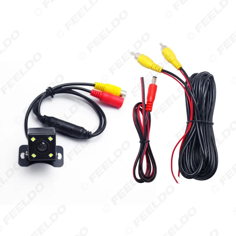 FEELDO 1Set Car 6-Sensors Parking Sensor with 2pcs CCD 4-LED Camera Dual Visual Rear View Video Backup Radar System | Автомобили и