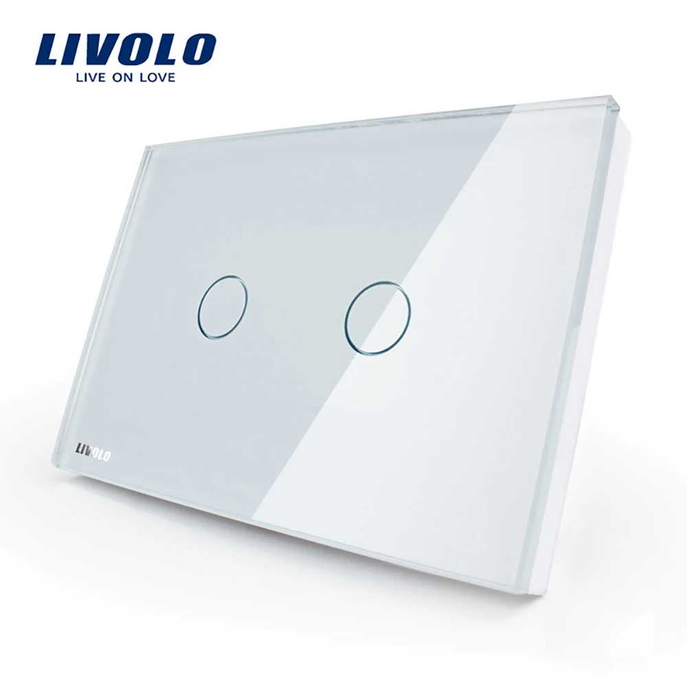 LIVOLO US стандартный настенный сенсорный выключатель света AC 110 ~ 250 В стеклянная