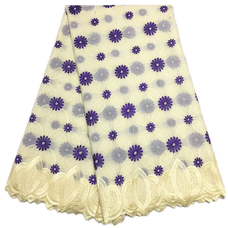 Blesing Blue and White African Lace Fabrics 5 Yard High Quality Cotton Voile Lace In Switzerland Lace Material with stones
Blesing Blue and White African Lace Fabrics 5 Yard High Quality Cotton Voile Lace In Switzerland Lace Material with stones